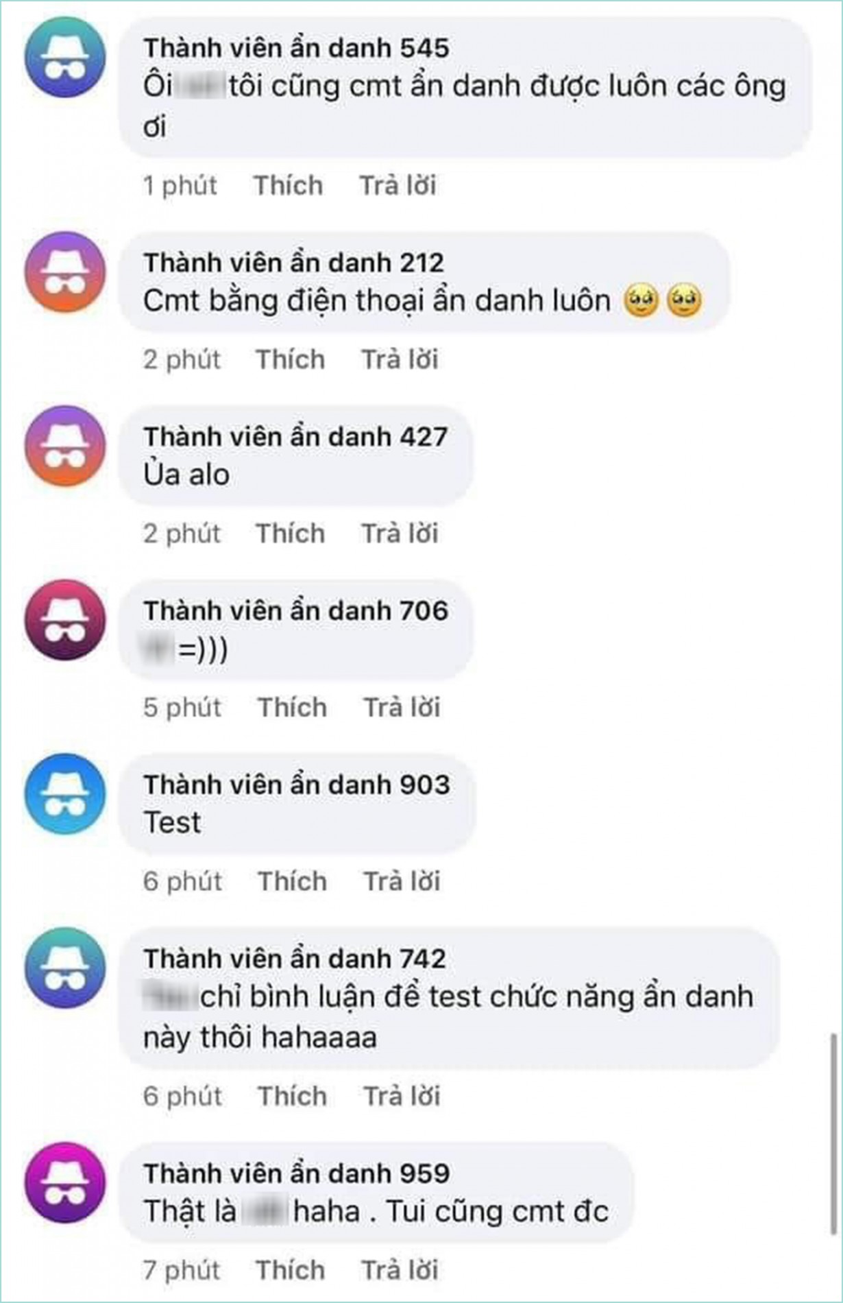 lựa chọn chế độ ẩn danh trên Facebook