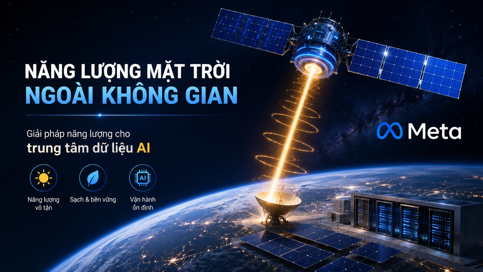 Meta Muốn Khai Thác Năng Lượng Mặt Trời Ngoài Không Gian